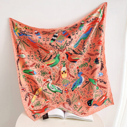 Fashion Gorgeous Printing Mesh Red Style Contrast Color Silky Scarf - Image 10
