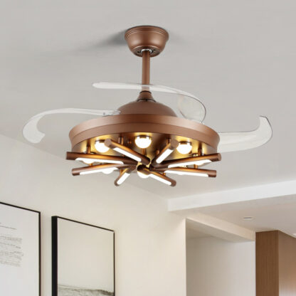 Living Room With Fan Retractable Fan Lamp One - Image 5