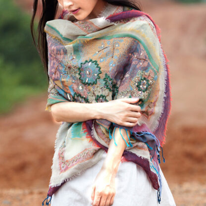 Women's Fashion Personality And Creativity Embroidered Scarf - Image 2