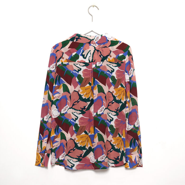 Simple floral silk print shirt - Image 6