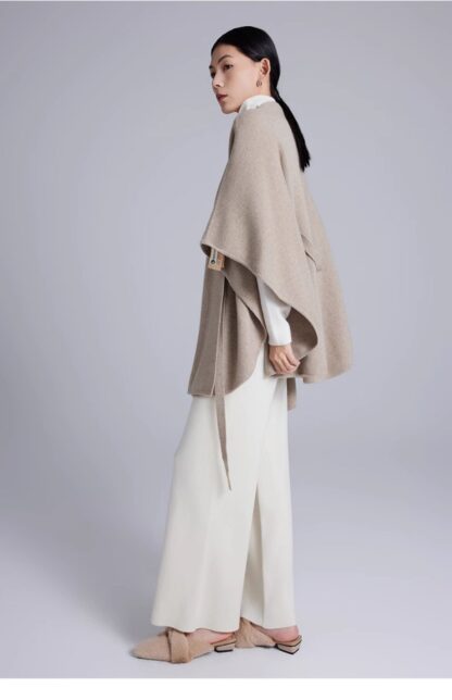 Cashmere Women's Cloak Lace-up Fashionable Outerwear Sweater - Image 6