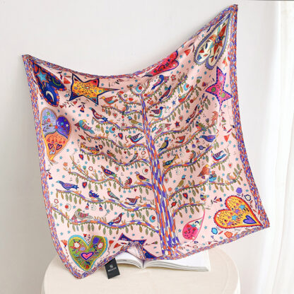 Fashion Gorgeous Printing Mesh Red Style Contrast Color Silky Scarf - Image 9