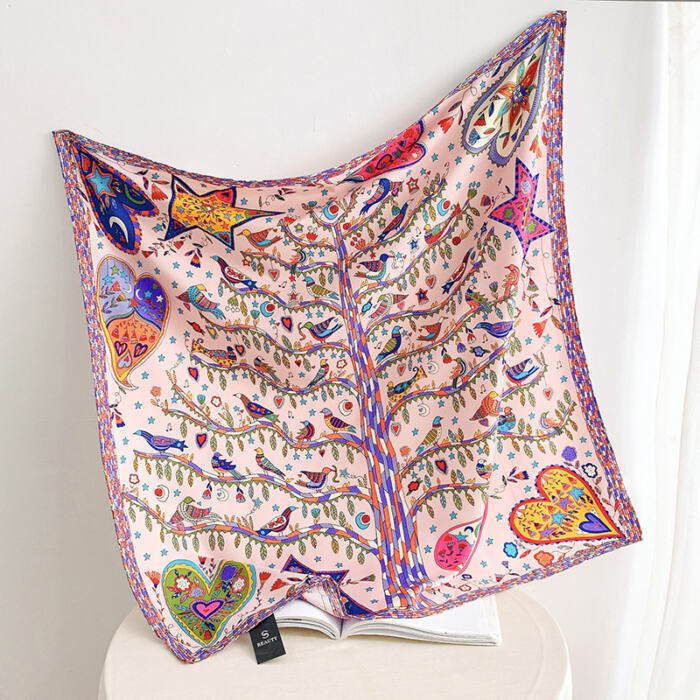 Fashion Gorgeous Printing Mesh Red Style Contrast Color Silky Scarf - Image 9