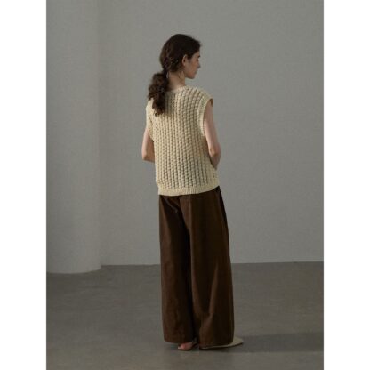 Knitted Vest Women's Three-dimensional Cotton V-neck Large Sense - Image 6