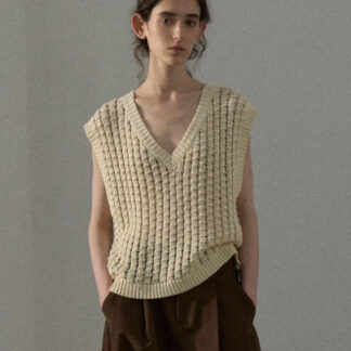 Knitted Vest Women's Three-dimensional Cotton V-neck Large Sense