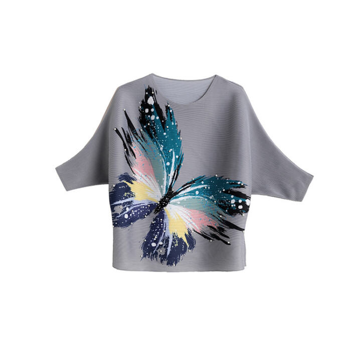 Women's Summer Butterfly Print Top Casual Loose T-Shirt - Image 7