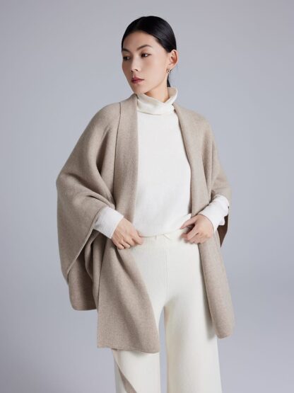 Cashmere Women's Cloak Lace-up Fashionable Outerwear Sweater - Image 3