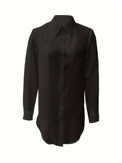 Long And Simple Casual Shirts Can Be Worn In Four Seasons. - Image 4