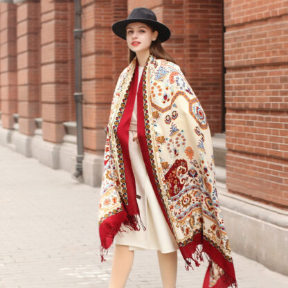 Ethnic Shawl Long Mom Oversized Pure Wool - Image 3