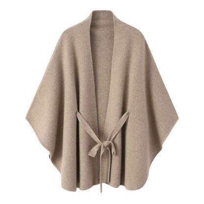 Cashmere Women's Cloak Lace-up Fashionable Outerwear Sweater - Image 2