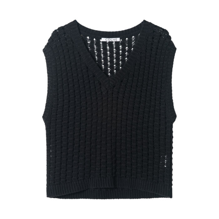 Knitted Vest Women's Three-dimensional Cotton V-neck Large Sense - Image 3