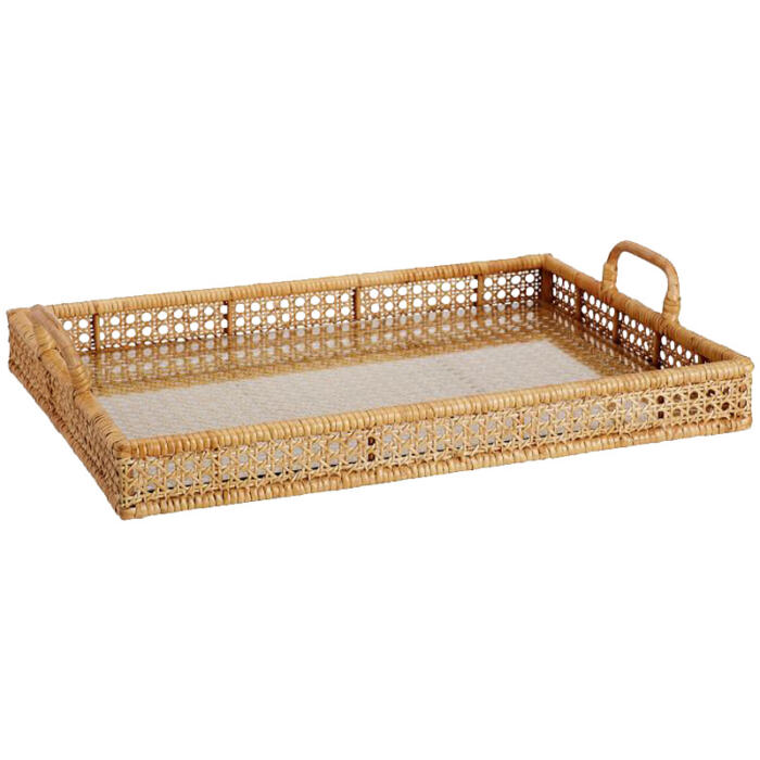 Tea Table Storage Rattan Desktop Storage Box Tray - Image 4