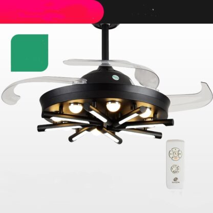 Living Room With Fan Retractable Fan Lamp One - Image 4