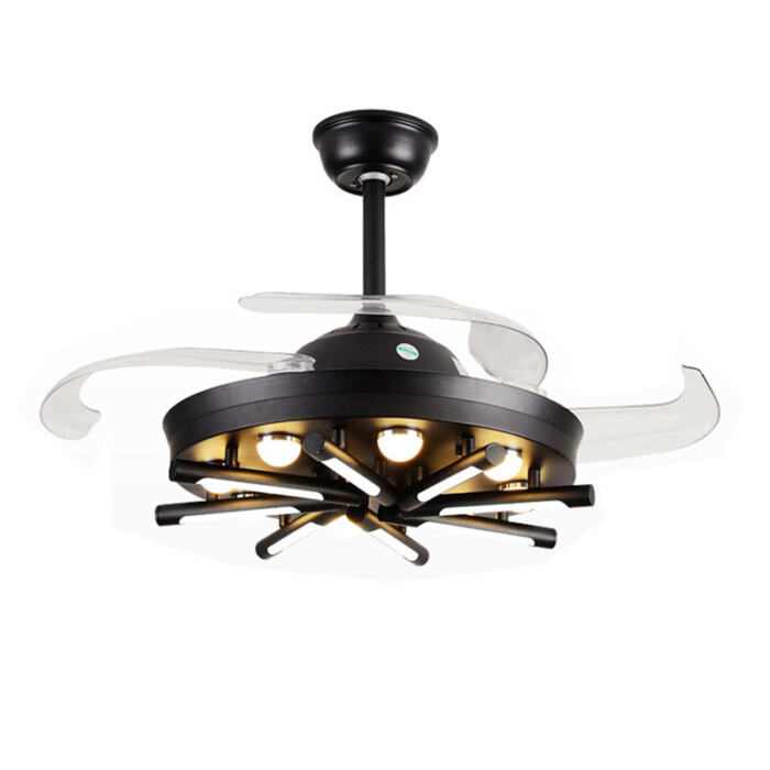 Living Room With Fan Retractable Fan Lamp One - Image 7