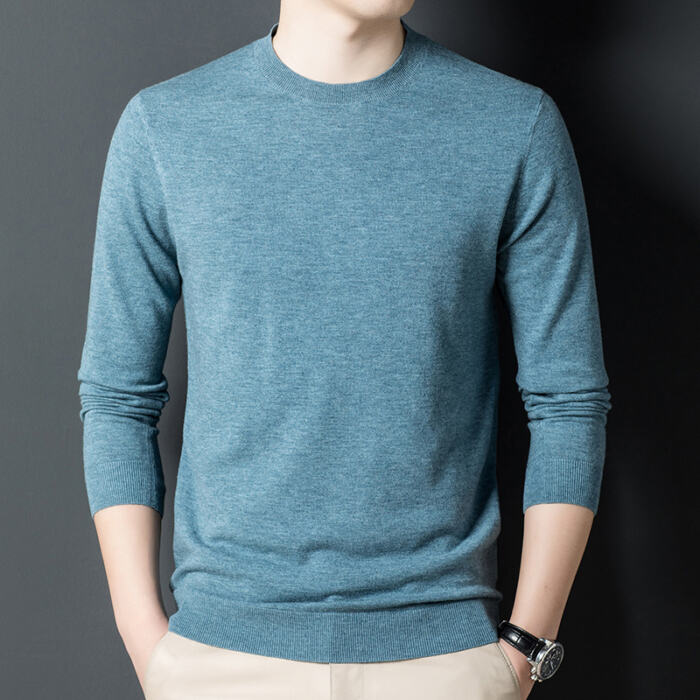 Men's Fashion Casual Pure Cashmere Knitted Bottoming Shirt - Image 8