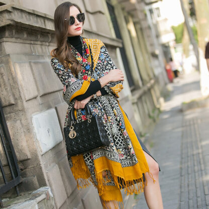 Winter Luxury Brand Plaid Cashmere Women Oversized - Image 2