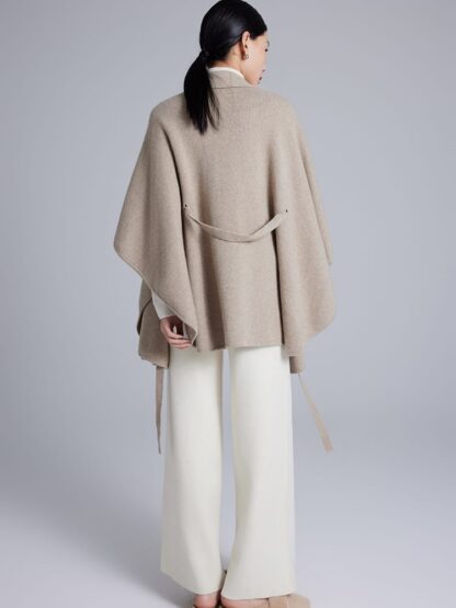 Cashmere Women's Cloak Lace-up Fashionable Outerwear Sweater - Image 9