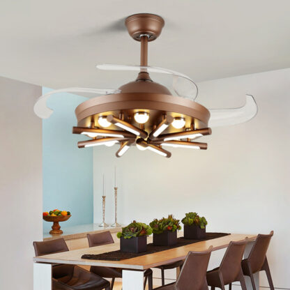 Living Room With Fan Retractable Fan Lamp One - Image 2