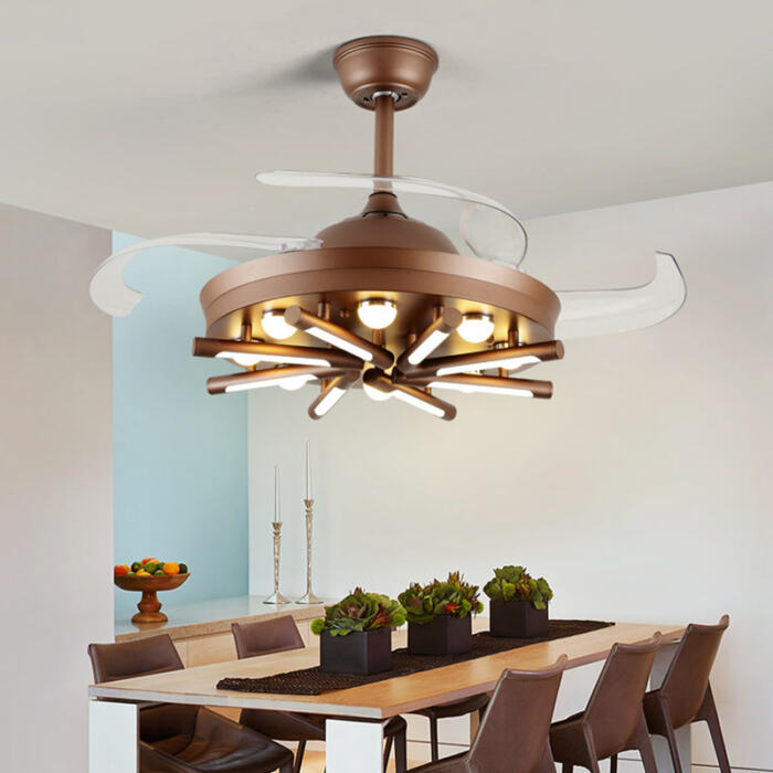 Living Room With Fan Retractable Fan Lamp One - Image 2