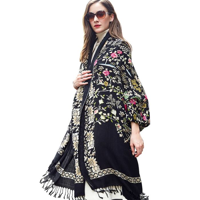 Wool Shawl Ladies Long Travel Cape - Image 5