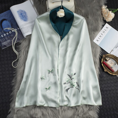 Silk Scarf Women Embroidered Cheongsam Shawl Long Two Silk Embroidery - Image 2