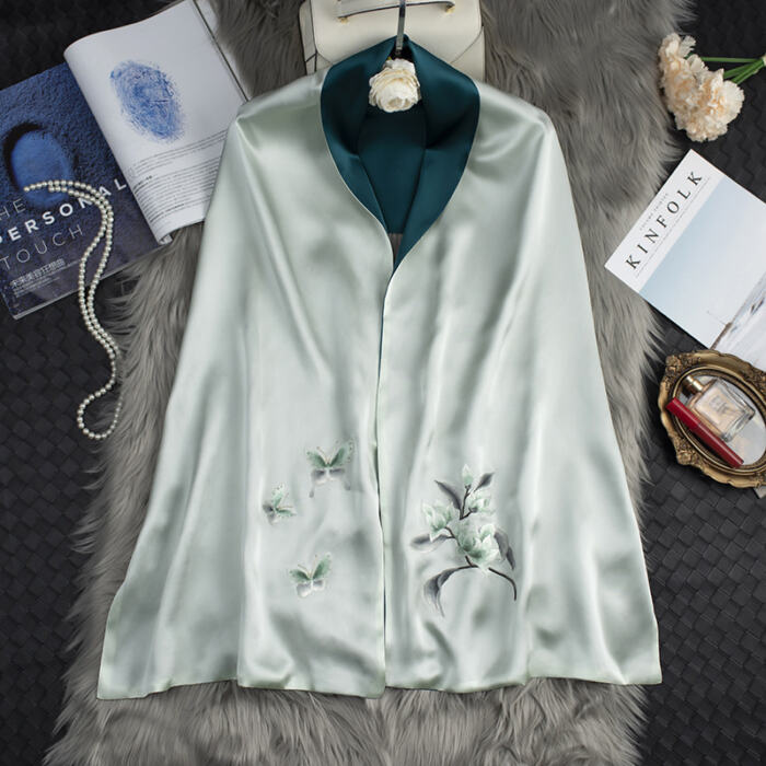 Silk Scarf Women Embroidered Cheongsam Shawl Long Two Silk Embroidery - Image 2
