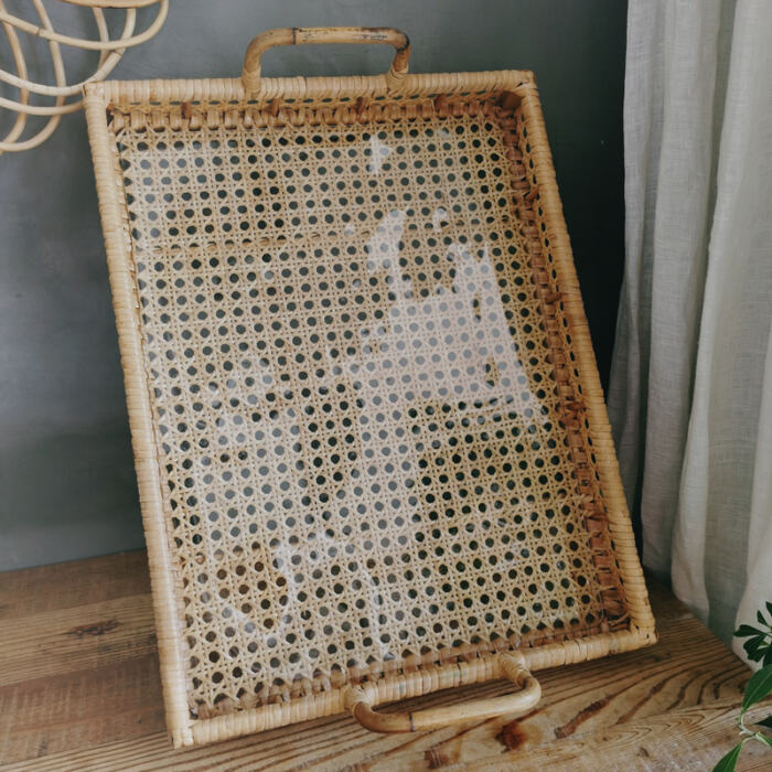 Tea Table Storage Rattan Desktop Storage Box Tray - Image 3