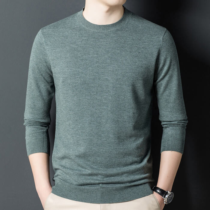 Men's Fashion Casual Pure Cashmere Knitted Bottoming Shirt - Image 7