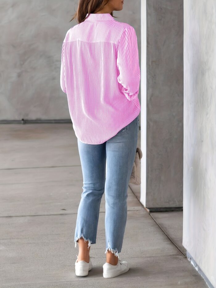Classic Striped Casual, Business, Versatile Four Seasons Can Wear A Long-sleeved Shirt. - Image 6