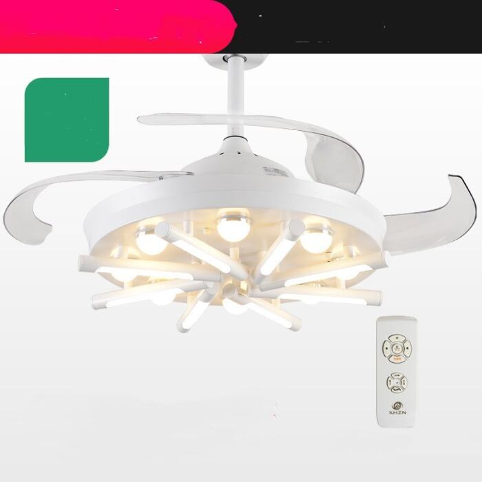 Living Room With Fan Retractable Fan Lamp One - Image 8