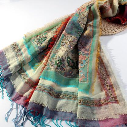 Women's Fashion Personality And Creativity Embroidered Scarf - Image 5