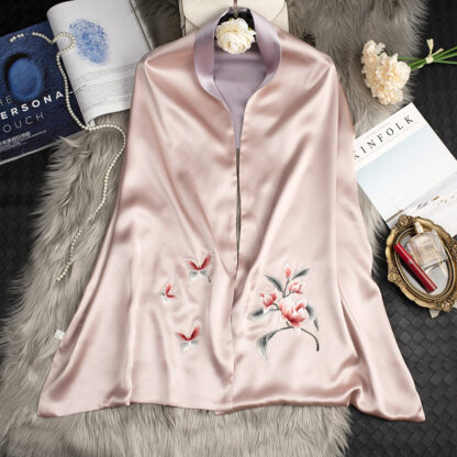 Silk Scarf Women Embroidered Cheongsam Shawl Long Two Silk Embroidery - Image 6