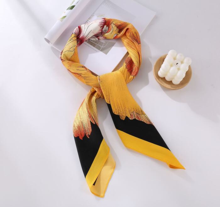 Fashion Gorgeous Printing Mesh Red Style Contrast Color Silky Scarf - Image 4