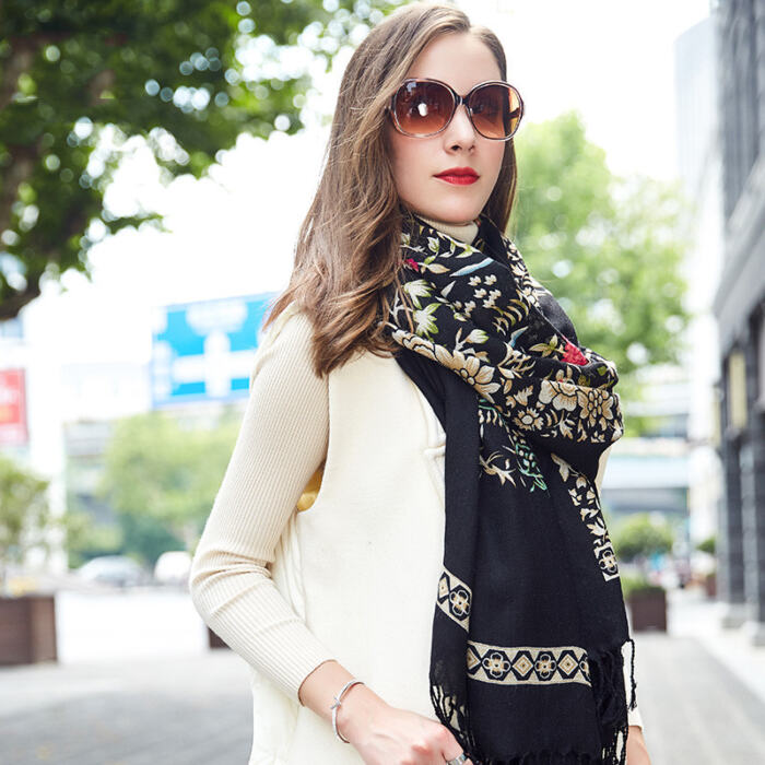 Wool Shawl Ladies Long Travel Cape - Image 2