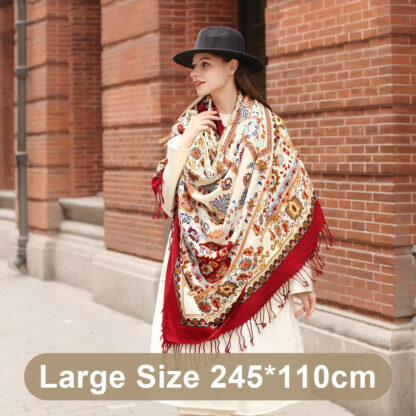 Ethnic Shawl Long Mom Oversized Pure Wool - Image 5