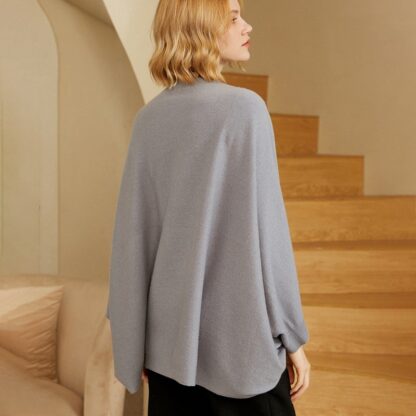 Women's Cashmere Sweater Shawl Solid Color Cardigan Warm Air Conditioning Shirt - Image 6