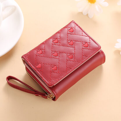 Short Style Small Purse Embroidery Coin Purse Multi-card Buckle Zipper Purse - Image 3