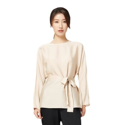 Women's Loose And Fashionable Double Joss Satin Silk Shirt - Image 5