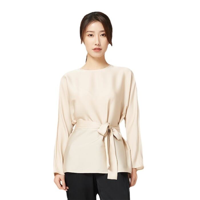 Women's Loose And Fashionable Double Joss Satin Silk Shirt - Image 5