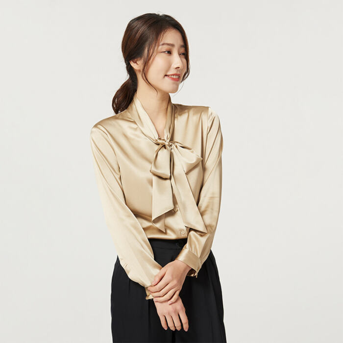Women's Long Sleeve  Silk Silk Shirt - Image 7