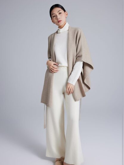 Cashmere Women's Cloak Lace-up Fashionable Outerwear Sweater - Image 4