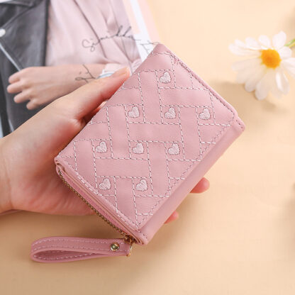Short Style Small Purse Embroidery Coin Purse Multi-card Buckle Zipper Purse - Image 9