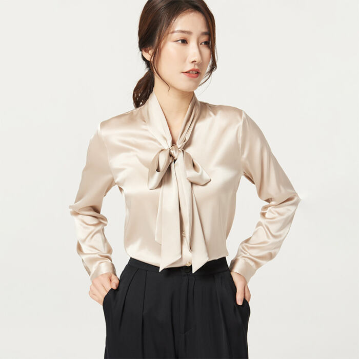 Women's Long Sleeve  Silk Silk Shirt - Image 2
