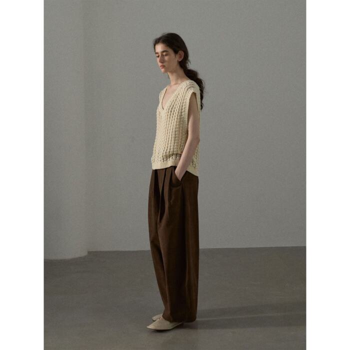 Knitted Vest Women's Three-dimensional Cotton V-neck Large Sense - Image 4