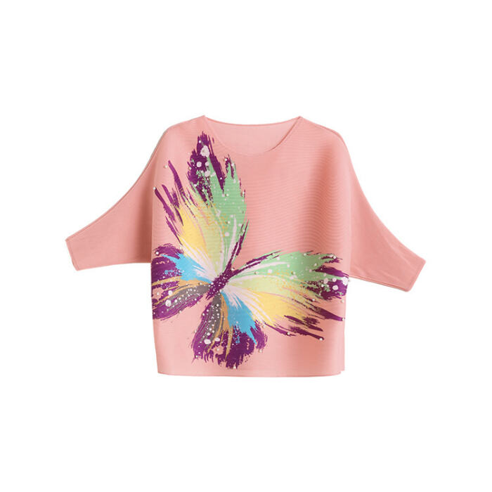 Women's Summer Butterfly Print Top Casual Loose T-Shirt - Image 5