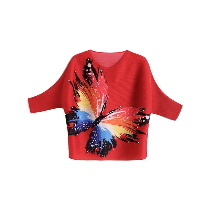 Women's Summer Butterfly Print Top Casual Loose T-Shirt - Image 3