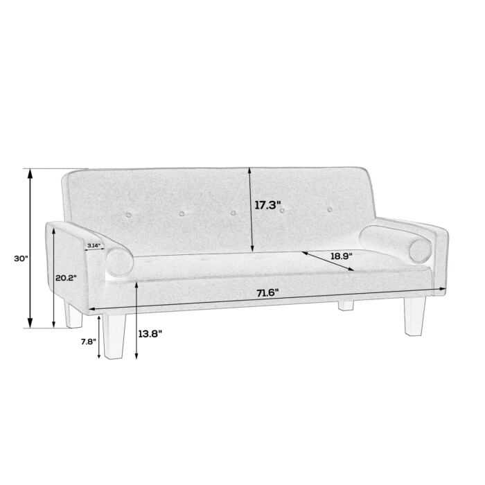 Fabric Sofa, Medieval Love Seat Sofa Furniture, With Pillows, Living Room Button Tufted Sofa, Pull Point Design - Image 3