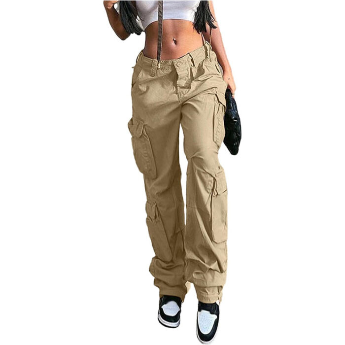 Women's High Waist Pocket Loose Casual Working Pants Straight-leg Pants - Image 7