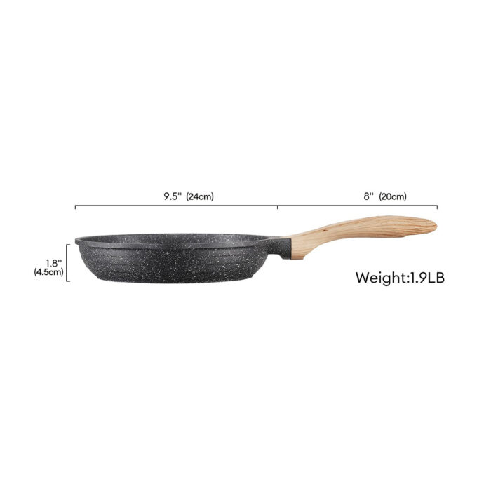 JEETEE 8 Inch Nonstick Frying Pan, Stone Coating Cookware, Nonstick Omelette Pan With Heat-Resistant Handle, Induction Skillet For Eggs - Image 2
