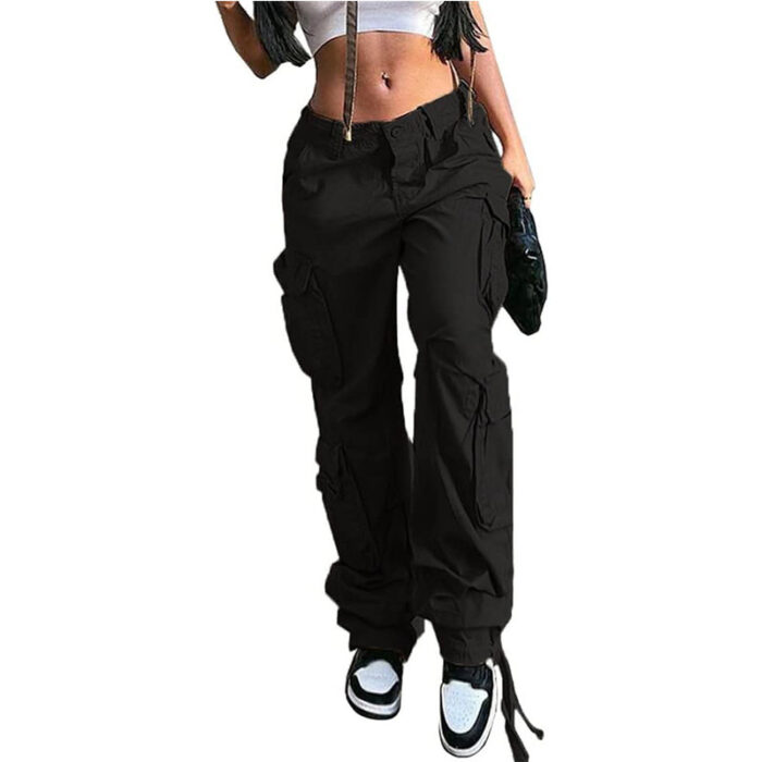 Women's High Waist Pocket Loose Casual Working Pants Straight-leg Pants - Image 10